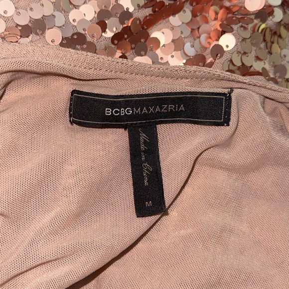 BCBS FORMAL ROSE GOLD SEQUIN FLOOR LENGTH GOWN FAB LOW SCOOP BACK-JAW DROPPING! - Picture 6 of 10